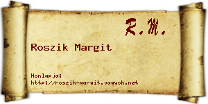 Roszik Margit névjegykártya
